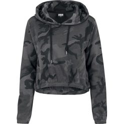 Urban Classics Ladies Camo Cropped Hoodie Bluza z kapturem damska kamuflaż (Dark Camo). Zielone bluzy z kapturem damskie marki Urban Classics, s, z gumy, z krótkim rękawem, krótkie. Za 144,90 zł.