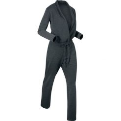 Kombinezon, długi rękaw bonprix czarny melanż. Czarne kombinezony damskie bonprix, w paski, bez kołnierzyka, z długim rękawem, długie. Za 129,99 zł.