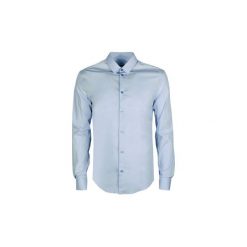 Koszule z długim rękawem Versace V300026S VT01115 / Camica Slim. Niebieskie koszule męskie VERSACE, s, bez wzorów, bez kołnierzyka, z długim rękawem. Za 299,00 zł.