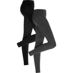 Legginsy dzianinowe (2 pary) bonprix czarno-antracytowy melanż. Czarne legginsy damskie bonprix, w paski, z dzianiny. Za 75,98 zł.