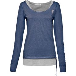 Shirt + top (2 części) bonprix indygo-jasnoszary melanż. Niebieskie topy damskie bonprix, melanż, z okrągłym kołnierzem. Za 59,99 zł.