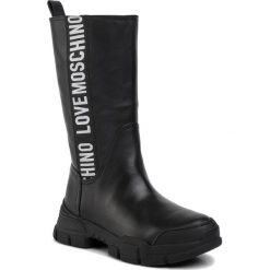 Kozaki LOVE MOSCHINO - JA15594G08JD0000 Nero. Czarne kozaki damskie Love Moschino, ze skóry ekologicznej, bez obcasa, bez zapięcia. Za 1189,00 zł.