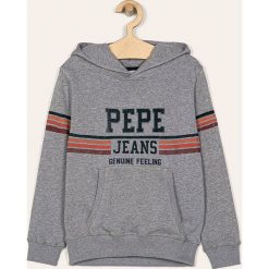 Pepe Jeans - Bluza dziecięca Maximus 128-180 cm. Szare bluzy chłopięce Pepe Jeans, z nadrukiem, z bawełny, bez rękawów, z kapturem. Za 259,90 zł.
