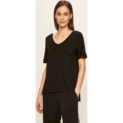 Dkny - T-shirt piżamowy. Szare piżamy damskie DKNY, s, bez wzorów, z elastanu, z krótkim rękawem. Za 199,90 zł.