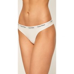 Calvin Klein Underwear - Stringi (3-pack). Białe majtki damskie s, z elastanu. W wyprzedaży za 129,90 zł.