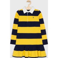Polo Ralph Lauren - Sukienka dziecięca 128-176 cm. Żółte sukienki dziewczęce Polo Ralph Lauren, bez wzorów, z bawełny, casualowe, z długim rękawem, długie, mini, rozkloszowane. W wyprzedaży za 339,90 zł.