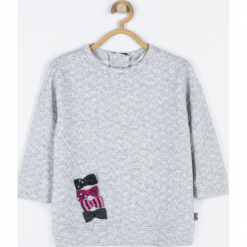 Bluza. Szare bluzy dziewczęce rozpinane PRETTY GIRL, z aplikacjami, z bawełny. Za 79,90 zł.