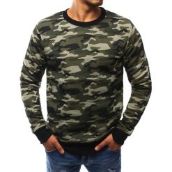 Bluzy męskie: Bluza męska bez kaptura woodland camo (bx2442)