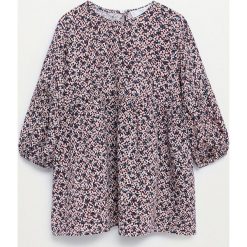 Mango Kids - Sukienka dziecięca Doty 80-104 cm. Różowe sukienki dziewczęce Mango Kids, bez wzorów, z wiskozy, z długim rękawem, długie, mini, rozkloszowane. Za 99,99 zł.
