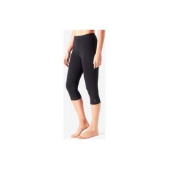 Rybaczki Slim Gym & Pilates FIT+500 damskie. Czarne rybaczki damskie DOMYOS, xl, bez wzorów, z elastanu. Za 29,99 zł.