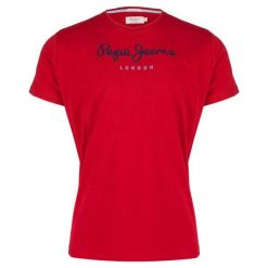 T-Shirt Pepe Jeans Eggo Red. Czerwone t-shirty męskie Pepe Jeans, m, bez wzorów, z jeansu, klasyczne, z klasycznym kołnierzykiem. Za 69,00 zł.