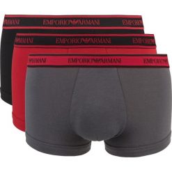 Emporio Armani 3-pack Bokserki Czarny Czerwony Szary. Szare bokserki męskie z elastanu. Za 190,95 zł.