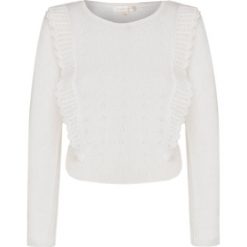 Sweter LOVESHACKFANCY JASMINE. Białe swetry damskie LoveShackFancy, w koronkowe wzory, z koronki, bez rękawów, bez kaptura. W wyprzedaży za 1172,00 zł.