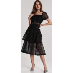 Czarna Sukienka Pheliana. Czarne sukienki damskie Renee, s, bez wzorów, bez kołnierzyka, bez rękawów, midi. Za 249,99 zł.