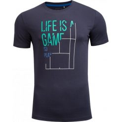 T-shirt męski TSM604 - ciemny granat - Outhorn. Szare koszulki męskie Outhorn, m, bez wzorów, bez kołnierzyka, bez rękawów. Za 39,99 zł.