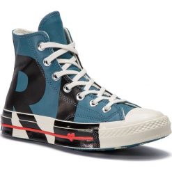 Trampki CONVERSE - Chuck 70 Hi 563471C Celestial Teal/Bla. Niebieskie półbuty damskie Converse, bez wzorów, ze skóry, bez obcasa, na płaskiej podeszwie, bez zapięcia. W wyprzedaży za 339,00 zł.