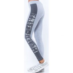 Legginsy z szerokim lampasem jasnoszare 8038. Szare legginsy damskie Fasardi, xl, bez wzorów. Za 31,20 zł.