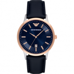 Zegarek EMPORIO ARMANI - Renato AR2506 Blue/Rose Gold. Niebieskie zegarki męskie Emporio Armani. Za 950,00 zł.