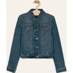 Tommy Hilfiger - Kurtka dziecięca 140-176 cm. Niebieskie kurtki dziewczęce TOMMY HILFIGER, bez wzorów, z elastanu, krótkie, bez kaptura. Za 399,90 zł.