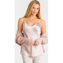 TOP LUCCA Max Mara Leisure JEDWABNY. Różowe bluzki damskie Max Mara Leisure, s, bez wzorów, z elastanu, bez kołnierzyka. Za 599,00 zł.