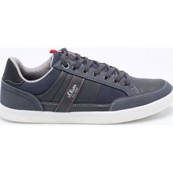 S. Oliver - Buty. Niebieskie trampki męskie S.Oliver, bez wzorów, z gumy, na sznurówki. W wyprzedaży za 129,90 zł.