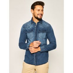 Koszula Emporio Armani 3HZC21 Z1K9Z 1500. Niebieskie koszule męskie Emporio Armani, m, bez wzorów, z bawełny, casualowe, bez kołnierzyka, bez rękawów. W wyprzedaży za 349,00 zł.