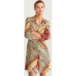 Mango - Sukienka Gipsy. Brązowe sukienki damskie Mango, na co dzień, s, bez wzorów, z wiskozy, casualowe, bez kołnierzyka, bez rękawów, midi, proste. W wyprzedaży za 119,90 zł.