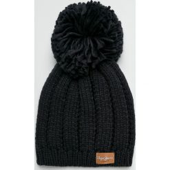 Pepe Jeans - Czapka Elissa. Czarne czapki zimowe damskie Pepe Jeans, z dzianiny. Za 99,90 zł.