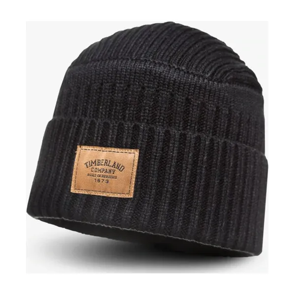 Timberland Czapka Zimowa Gulf Beach Ribbed Beanie , czarny, rozmiar ONE SIZE. Czarne czapki damskie Timberland, na zimę, z aplikacjami, z materiału. W wyprzedaży za 63,99 zł.