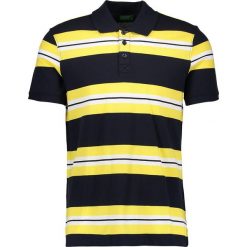 Koszulka polo w kolorze czarno-żółtym. Żółte koszulki męskie Benetton, s, w paski, z bawełny, polo, bez rękawów. W wyprzedaży za 55,95 zł.