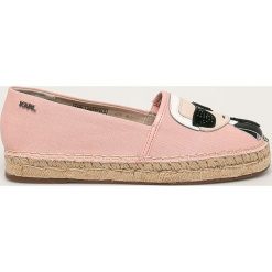 Karl Lagerfeld - Espadryle Karl Ikonic Slip On. Różowe espadryle damskie KARL LAGERFELD, bez wzorów, ze skóry, bez obcasa. W wyprzedaży za 499,90 zł.