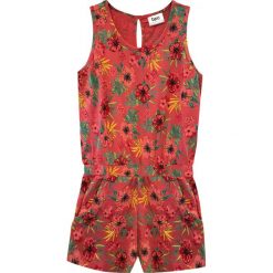Kombinezon bonprix koralowy z nadrukiem. Różowe kombinezony dziewczęce bonprix, na lato, z nadrukiem, bez rękawów. Za 44,99 zł.