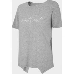 T-shirt damski TSD615 - chłodny jasny szary melanż - Outhorn. Szare koszulki damskie Outhorn, bez wzorów, z asymetrycznym kołnierzem. Za 39,99 zł.