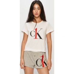 Calvin Klein Underwear - Piżama. Szare piżamy damskie Calvin Klein Underwear, s, z nadrukiem, z elastanu, bez rękawów. Za 269,90 zł.