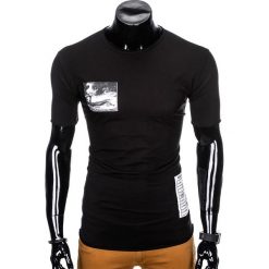 T-shirt męski z nadrukiem S983 - czarny. Czarne t-shirty męskie Ombre Clothing, s, z nadrukiem, bez kołnierzyka. Za 19,99 zł.