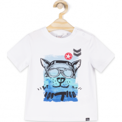 Koszulka. Białe t-shirty chłopięce BIP BIP, z aplikacjami, z elastanu, z krótkim rękawem. Za 24,90 zł.
