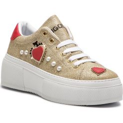 Sneakersy TOGOSHI - TG-06-02-000036 647. Żółte półbuty damskie marki Togoshi, z aplikacjami, ze skóry ekologicznej, bez obcasa, na koturnie, bez zapięcia. Za 549,00 zł.