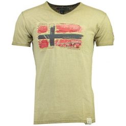 Geographical Norway T-Shirt Męski Jacobin Xxl Khaki. Brązowe koszulki męskie marki Geographical Norway, xxl, z nadrukiem, bez kołnierzyka. W wyprzedaży za 89,00 zł.