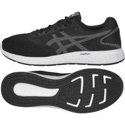 Czarne Buty biegowe Asics Patriot 10 M 1011A131-002. Czarne buty sportowe męskie Asics, z materiału, bez zapięcia, do biegania. W wyprzedaży za 289,00 zł.