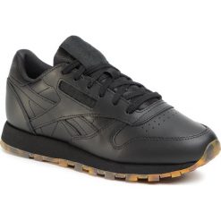 Buty Reebok - Cl Leather Mu EH2397 Black/Black/Black. Czarne półbuty dziewczęce Reebok, na sznurówki. W wyprzedaży za 269,00 zł.