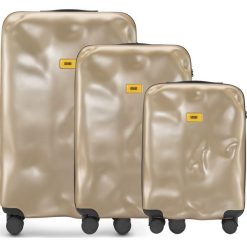 Walizki Icon w zestawie 3 el. złoty. Żółte walizki Crash Baggage, bez wzorów, z tkaniny, wakacyjne. Za 2994,00 zł.