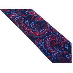 Granatowy krawat męski we florystyczny wzór C10. Niebieskie krawaty męskie Modini Moda Męska, na co dzień, bez wzorów, z tkaniny, casualowe. W wyprzedaży za 49,50 zł.