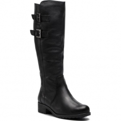 Oficerki CAPRICE - 9-26600-21 Black Nappa 022. Czarne buty zimowe damskie Caprice, z materiału, na obcasie. W wyprzedaży za 359,00 zł.
