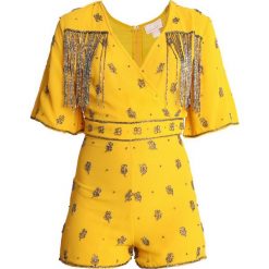 Miss Selfridge EMBELLISHED FRINGED PLAYSUIT Kombinezon ochre. Brązowe kombinezony damskie marki Miss Selfridge, z materiału. Za 459,00 zł.