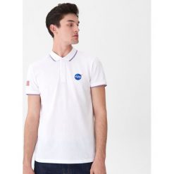 Koszulka polo NASA - Biały. Białe koszulki męskie House, s, bez wzorów, bez rękawów. Za 49,99 zł.