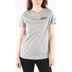 Reebok Koszulka Szary. Szare koszulki damskie Reebok, m, bez wzorów, z bawełny, bez kołnierzyka, z krótkim rękawem. Za 116,95 zł.