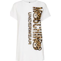 T-shirt MOSCHINO UNDERWEAR. Białe bluzki damskie Moschino Underwear, bez wzorów, z bawełny, bez kołnierzyka. W wyprzedaży za 271,00 zł.