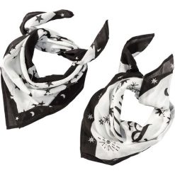 Chusty damskie: Chusta „Fantasy” (2 szt.) bonprix czarno-biały