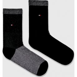 Tommy Hilfiger - Skarpetki (2-Pack). Czarne skarpetki damskie TOMMY HILFIGER, z bawełny. Za 54,90 zł.