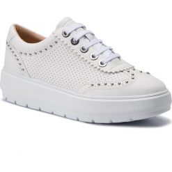Sneakersy GEOX - D Kaula F D92ANF 00085 C1000 White. Białe półbuty damskie Geox, ze skóry. W wyprzedaży za 339,00 zł.